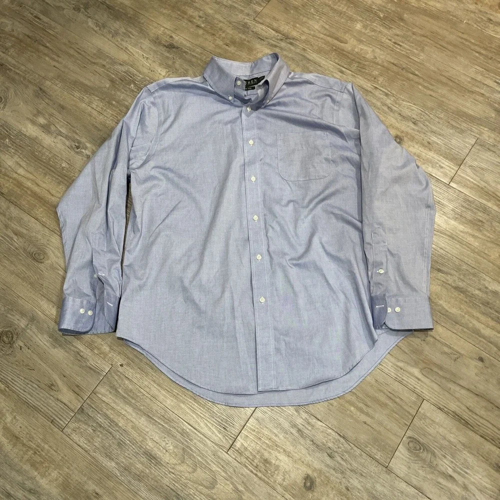 Lauren Ralph Lauren Classic Fit Non-Iron Cotton Button Down Dress Shirt 17 34/35